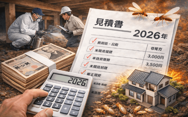 シロアリ駆除の費用相場【2026年最新版】見積もりの見方