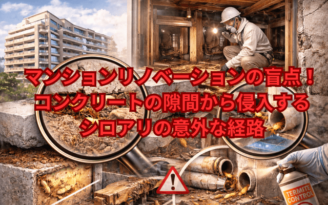 マンションリノベーションの盲点！コンクリートの隙間から侵入するシロアリの意外な経路
