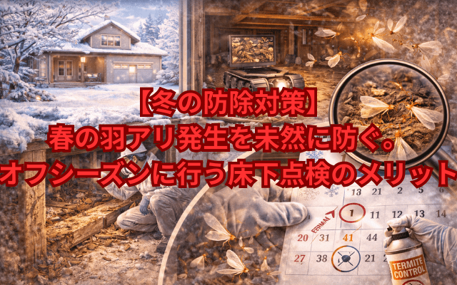 【冬の防除対策】春の羽アリ発生を未然に防ぐ。オフシーズンに行う床下点検のメリット