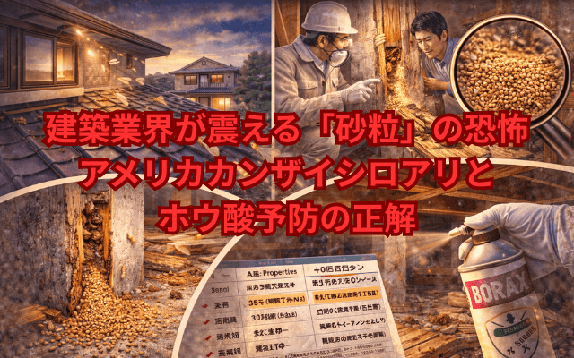 【深掘り取材】建築業界が震える「砂粒」の恐怖——アメリカカンザイシロアリとホウ酸予防の正解