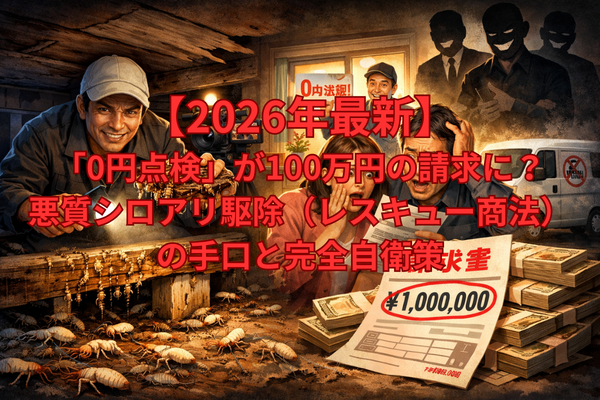 【2026年最新】「0円点検」が100万円の請求に？悪質シロアリ駆除（レスキュー商法）の手口と完全自衛策