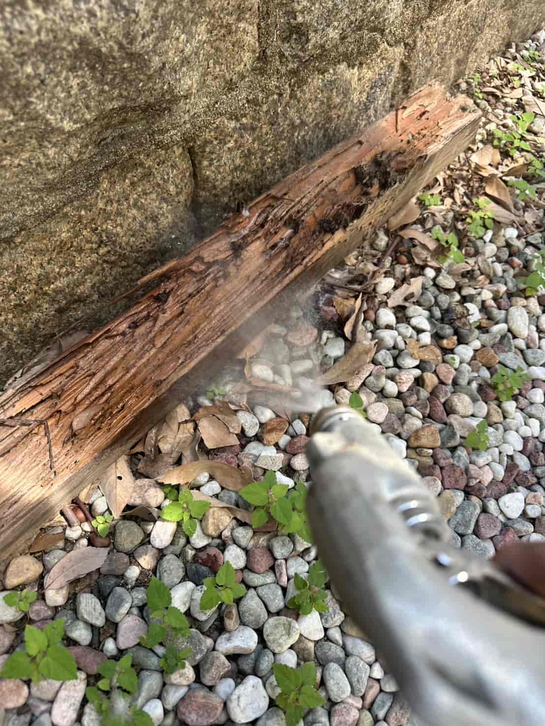 兵庫県姫路市網干区｜「犬走り」の材木から見抜いた床下の危機。定期点検が生んだ早期発見と、薬剤W散布による徹底メンテナンス録